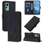 Per Ulefone Note 14 Custodia a tracolla in pelle con stampa 3D (nera)