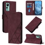 Custodia per cellulare in pelle con custodia a tracolla 3D in rilievo Ulefone Note 14 (vino rosso)