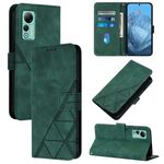 Per Ulefone Note 14 Custodia a tracolla in pelle con vibrazione 3D in rilievo (verde)