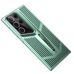 Custodia per telefono con copertura totale per PC con raffreddamento a lama per Samsung Galaxy S22 Ultra 5G (ciano)