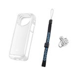 Per Insta360 X4 Custodia protettiva in TPU trasparente da 1,5 mm con cinturino da polso (trasparente)