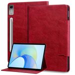 Custodia per tablet in pelle con fibbia per gatti Lenovo Tab P12 (rossa)
