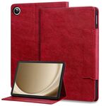 Custodia per tablet in pelle con fibbia per gatti Samsung Galaxy Tab A9+ (rossa)
