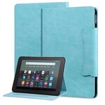 Custodia smart tablet in pelle con fibbia per Amazon Kindle Fire HD 10 2023/2021 (blu cielo)