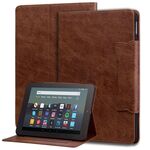 Custodia smart tablet in pelle con fibbia per Amazon Kindle Fire HD 10 2023/2021 (marrone)