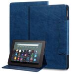 Custodia smart tablet in pelle con fibbia per Amazon Kindle Fire HD 10 2023/2021 (blu reale)