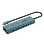 Onten UC123+ Docking station HUB multifunzione da USB-C/Tipo-C a HDTV con pulsante, Lunghezza: 1,5 m (Verde)