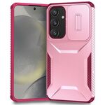 Custodia per telefono scorrevole Camshield per Samsung Galaxy S24 5G (rosa + rosa rossa)