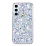 Per Samsung Galaxy S23+ 5G Custodia per telefono in TPU con polvere glitterata e cornice trasparente (bianca)