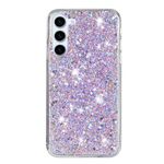 Per Samsung Galaxy S23+ 5G Custodia per telefono in TPU con polvere glitterata e cornice trasparente (viola)