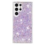 Custodia per telefono in TPU con polvere glitterata e cornice trasparente per Samsung Galaxy S24 Ultra 5G (viola)