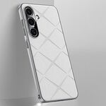 Per Samsung Galaxy S24+ 5G Custodia per PC in pelle tinta unita (bianca)