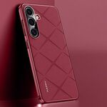 Per Samsung Galaxy S24+ 5G Custodia per telefono in pelle liscia per PC (rosso vino)
