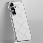 Custodia per PC in pelle tinta unita per Samsung Galaxy S24 5G (bianca)