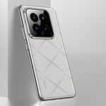 Per Xiaomi 14 Custodia per telefono PC in pelle tinta unita (bianca)