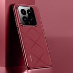 Per Xiaomi 14 Custodia per telefono in pelle liscia per PC (rosso vino)