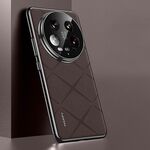 Per la custodia per telefono PC in pelle ultra semplice Xiaomi 14 (marrone)