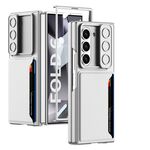 Per Samsung Galaxy Z Fold6 GKK Custodia per telefono con slot per schede con finestra scorrevole ultrasottile integrata (Argento)