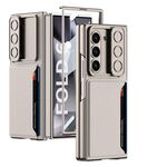 Per Samsung Galaxy Z Fold6 GKK Custodia per telefono con slot per scheda con finestra scorrevole ultrasottile integrata (grigio titanio)