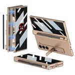 Per Samsung Galaxy Z Fold6 GKK Custodia per telefono pieghevole magnetica integrata anti peep a copertura totale con slot per penna, penna non inclusa (Oro)