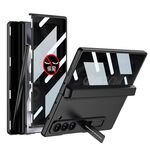 Per Samsung Galaxy Z Fold6 GKK Custodia per telefono pieghevole magnetica integrata anti peep a copertura totale con scatola per penna, penna non inclusa (nero)