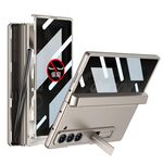 Per Samsung Galaxy Z Fold6 GKK Custodia per telefono pieghevole magnetica integrata anti peep a copertura totale con scatola per penne, penna non inclusa (grigio titanio)