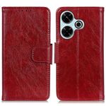 Per Xiaomi Redmi 13 4G Custodia per cellulare in pelle con texture Nappa orizzontale (Rosso)