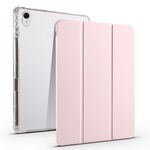 Per Huawei MatePad 11.5S Custodia per tablet in pelle Smart TPU trasparente 3 pieghevoli (rosa ghiaccio)