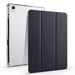 Per Huawei MatePad 11.5S Custodia per tablet in pelle Smart TPU trasparente 3 pieghevole (nera)