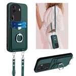 Per OPPO Reno11 Pro Global R20 Custodia per cellulare con anello in corda a tracolla (verde)