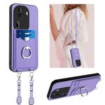 Per OPPO Reno11 Pro Global R20 Custodia per cellulare con anello in corda a tracolla (viola)