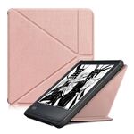 Per Kobo Libra Color 2024 Custodia smart tablet in pelle TPU con deformazione del colore solido (oro rosa)