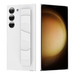 Custodia per telefono con supporto per cinturino in silicone per Samsung Galaxy S23 5G (bianca)