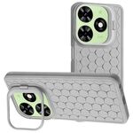 Per Infinix Smart 8 Custodia per telefono in TPU con supporto per obiettivo radiante a nido d'ape (grigio)