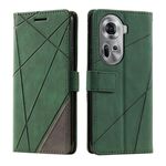 Per OPPO Reno11 Pro Custodia per telefono in pelle con giunture Global Skin Feel (verde)