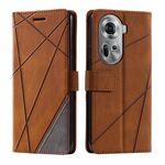 Per OPPO Reno11 Pro Custodia per telefono in pelle con giunture Global Skin Feel (marrone)