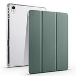 Per Huawei MatePad 11.5S Custodia tablet in pelle Smart TPU trasparente 3 pieghevoli (verde notte scuro)