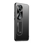 Custodia per telefono con supporto in TPU ibrido in metallo satinato per vivo S19 Pro (nera)