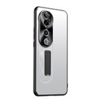 Custodia per telefono con supporto in TPU ibrido in metallo satinato per vivo S19 Pro (argento)