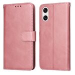 Custodia per cellulare in pelle flip classica con texture di vitello per Sony Xperia 10 VI (oro rosa)
