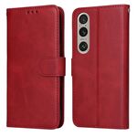 Per Sony Xperia 1 VI Custodia per telefono in pelle con texture di vitello classica (rosso)