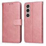 Per Sony Xperia 1 VI Custodia per telefono in pelle con texture di vitello classica (oro rosa)
