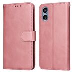 Custodia per cellulare in pelle flip classica con texture di vitello per Sony Xperia 5 V (oro rosa)
