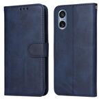 Custodia per cellulare in pelle flip classica con texture di vitello per Sony Xperia 5 V (blu)