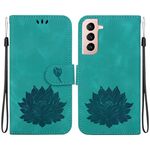 Custodia per telefono in pelle goffrata Lotus per Samsung Galaxy S22+ 5G (verde)