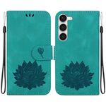Custodia per telefono in pelle goffrata Lotus per Samsung Galaxy S23 5G (verde)