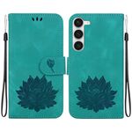 Custodia per telefono in pelle goffrata Lotus per Samsung Galaxy S23+ 5G (verde)