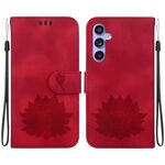 Custodia per telefono in pelle goffrata Lotus per Samsung Galaxy S23 FE 5G (rossa)