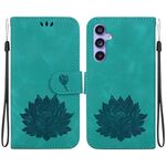 Custodia per telefono in pelle goffrata loto per Samsung Galaxy S23 FE 5G (verde)