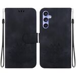 Custodia per telefono in pelle goffrata Lotus Galaxy S23 FE 5G (nera)